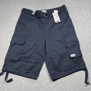 Pro Club Shorts Mens 36 Blue Cargo Belted Heavyweight Cotton Twill Loose Fit New